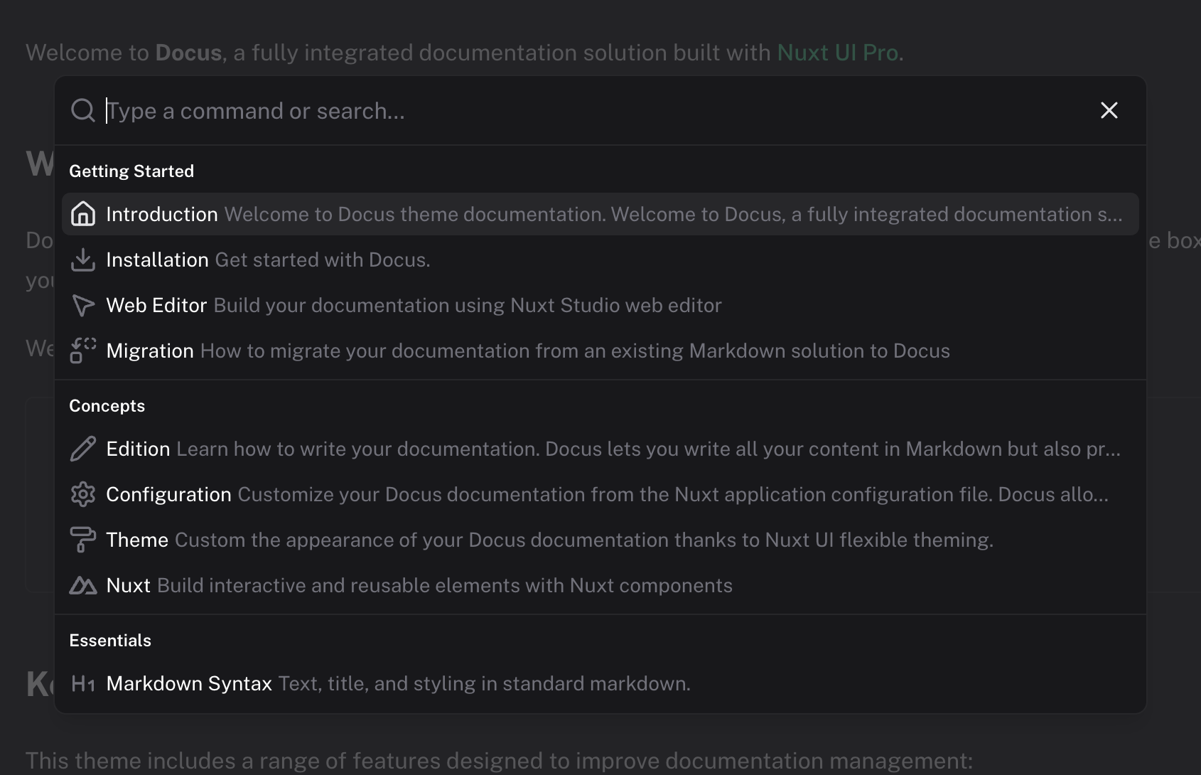 Navigation intégrée et recherche plein texte